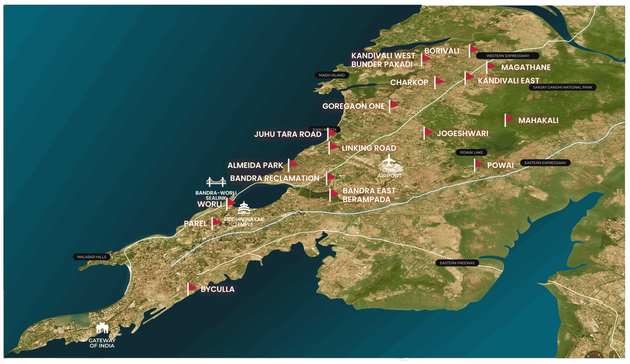 Mumbai Locations Map showing our service areas